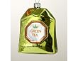 3" Coffee Break Chartreuse Glass "Green Tea" Bag Christmas Ornament