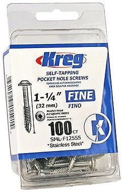 Kreg SML-F125S5-100 100 Count #7 X 1-1/4in Stainless Steel Fine Thread Screws