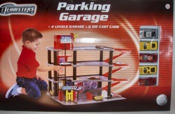 Childrens Toyshop  Toys : Teamsters - Parking Garage With 5 Cars