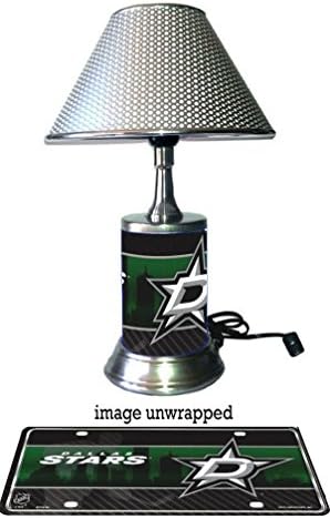 Dallas Stars Lamp with chrome shade