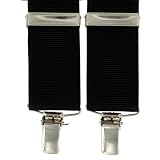 Wide  Clip On Braces - Black