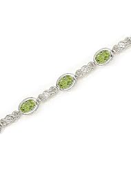 14kt Yellow Gold Oval Peridot and Diamond Bracelet