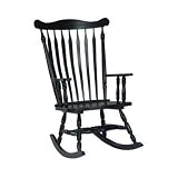 International Concepts R37-120 Solid Wood Rocker in Antique Black Finish