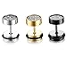 Jstyle Jewelry Stainless Steel Women Stud Earrings for Men Cool Ear Plugs Piercings 18G White Black Yellow