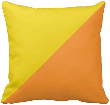 Decorative Cotton Plain Yellow and Orange Background Throw Pillow Covers