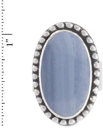 Sterling Silver Blue Lace Agate Bold Ring