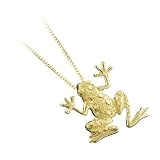 14K Yellow Gold ''Laser Frog'' Pendant with Chain