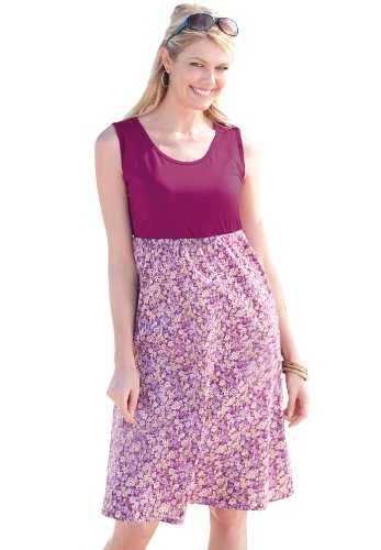 Woman Within Plus Size Empire knit tank dress