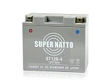 SUPER NATTO バイク用バッテリーST12B-4（YT12B-BS,GT12B-4,FT12B-4互換） シールド型 メンテナンスフリー bbs