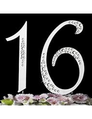 Sweet 16 16th Birthday Cake Topper with Swarovski Crystals or Any Number You... by 