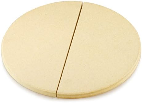 Ceramic Grill Store 15" Ceramic Half Stone Heat Deflectors - Pair - for Big Green Egg, Primo, Kamado Joe and other Outdoor Ceramic Grills.