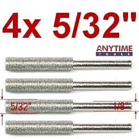 Buy Anytime Tools 5 32 DIAMOND CHAINSAW SHARPENER BURR 1 8 Shank, 4 Pack by AnytimeTools now!