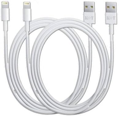 KT Accessories x2 High Quality USB cable for Iphone 5,5s,5c/Ipad Air/mini/Ipod touch/7g, 1M/3 Feet,Compatible with iOS 7 Newest update Version (White)