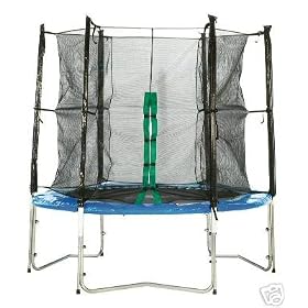 ALINI 8 FOOT TRAMPOLINE WITH ENCLOSURE WITH SAFETY NET AND WEATHER COVER at the reviews site
