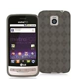 Electromaster(TM) Brand – Smoke TPU Candy Rubber Skin Case Cover for LG Optimus M MS690 Metro-PCS Phone
