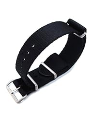 MiLTAT 21mm G10 NATO military style watch strap/band, Thick Ballistic Nylon - Matte Black