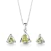 1.50 cts Round Cut Peridot Pendant Earrings in Sterling Silver FREE SHIPPING Free 18 inch Necklace