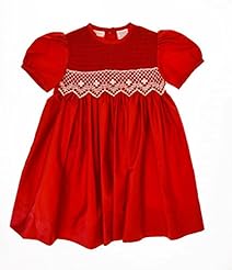 Girls Puff Sleeves Shirred Party Dress  With a Sash 