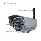 2 Pack Foscam FI8904W Outdoor Wireless/Wired IP Camera with 20 Meter Night Vision - Silver