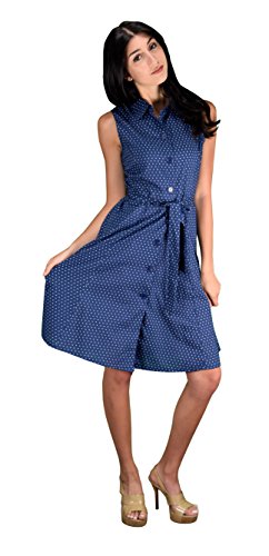 Peach couture vintage pin dot casual fit and flare shif…