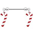 Candy Cane Nipple Ring