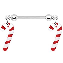 Candy Cane Nipple Ring