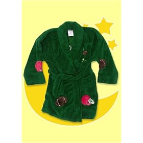 Buy Aegean Football Green Toddler and Boy's Plush Robe by Aegean