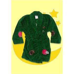 Buy Aegean Football Green Toddler and Boy's Plush Robe by Aegean