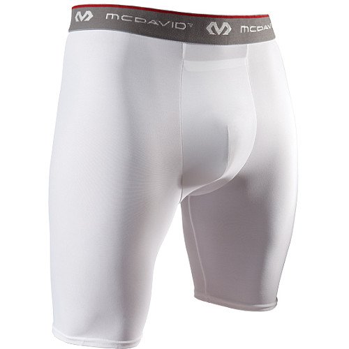 McDavid Youth Compression Support Shorts, White, Regular