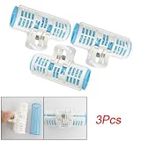 Ladies White Clip Skyblue Roller DIY Hair Curler Beauty Tool 3 Pcs