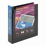 Avery Heavy-Duty Nonstick View Binder with 2 Inch EZ-Turn Ring, Black, 1 Binder (5500)
