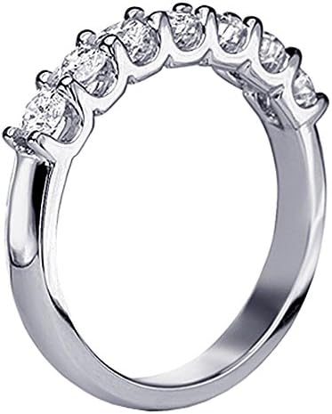 1.00 CT TW U-Prong Diamond Anniversary Wedding Ring in 14k White Gold - Size 6