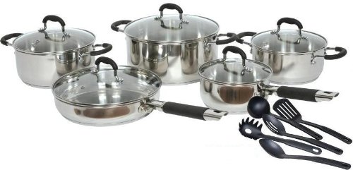 Gourmet Chef 15 Piece Stainless Steel Cookware Set. product image