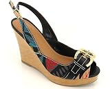 FLOWER PRINT SLINGBACK WEDGE