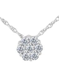 1.19 Ct Round G/H SI2 Diamond 925 Sterling Silver Pendant