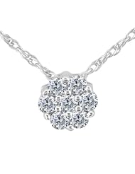 1.17 Ct Round G/H SI2/I1 Diamond 14K White Gold Pendant