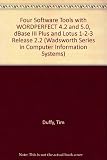 Four software tools, with Lotus 1-2-3 (release 2.2) : DOS for IBM PC and MS DOS, word processing using WordPerfect 4.2 and 5.0, spreadsheets using Lotus 1-2-3 release 2.2, database management using dB