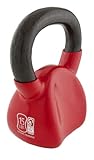 GoFit Contoured Single Vinyl Coated Kettlebell Single With Training Dvd (Red, 15Lb)