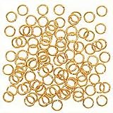 4mm 21 Gauge Open Jump Rings 22K Gold Plated (100)