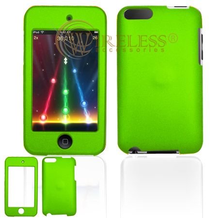 External hard drive:Apple iPod Touch 2nd/3rd Generation Rubber Feel Neon Green Protective Case Faceplate Cover
