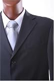Men's Super 140's 100% Wool Single Breasted 3 Button Black Stripe Dress Suit with Single Pleated Pants***New for the Season!!!