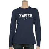 Nike Xavier Musketeers Ladies Navy Blue Classic Long Sleeve T-shirt