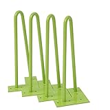 インテリア　家具パーツ　テーブル脚　アイアンレッグ　緑　12インチ　4本入り