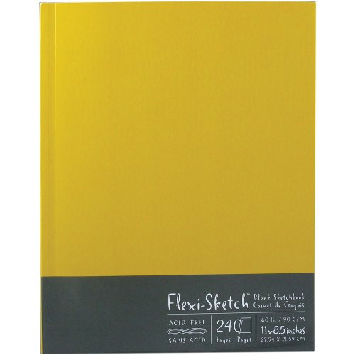 Global Art 11-Inch by 8-1/2-Inch Flexi Sketch Soft Cover Blank Sketchbook, Butternut, 120 Sheets