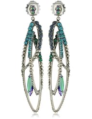 Sorrelli "Emerald City" Crystal Intertwining Silvertone Dangle Earrings