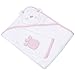 OBaby B is for Bear Pink Hooded Towel Set