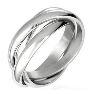 Triple Russian Interlocked Stainless Steel Men Unisex Wedding Band Rings size 7 Triple Russian Interlocked Stainless Steel Men Unisex Wedding Band Rings size 7