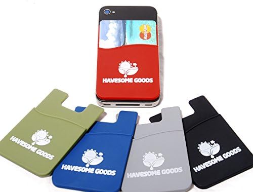 Silicone Mobile Wallet Self Adhesive Slim Phone Pocket Stick to Your Phone or Case to Hold Cards and Money - Comes With Our Special Warranty (Black)