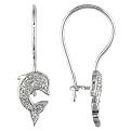10Kw 0.06Ct Tdw Dolphin Earrings - White