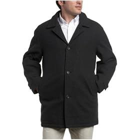 London Fog Mens Wool Blend Button Front Car Coat by London Fog